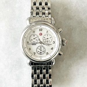 Michele Stainless Steal CSX Mother of Pearl Watch Date & Chronograph Swiss
